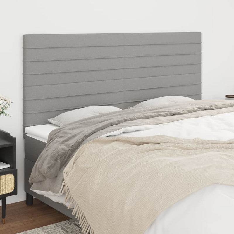 vidaXL 4 db világosszürke szövet fejtámla 100x5x78/88 cm