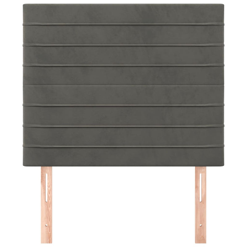 vidaXL 2 db sötétszürke bársony fejtámla 80 x 5 x 78/88 cm