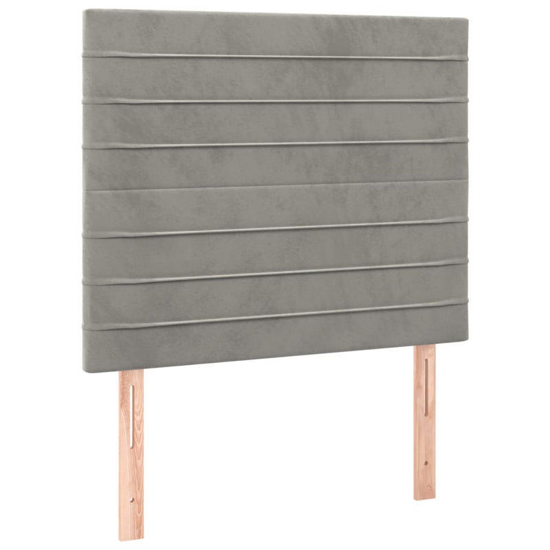 vidaXL 2 db világosszürke bársony fejtámla 100x5x78/88 cm