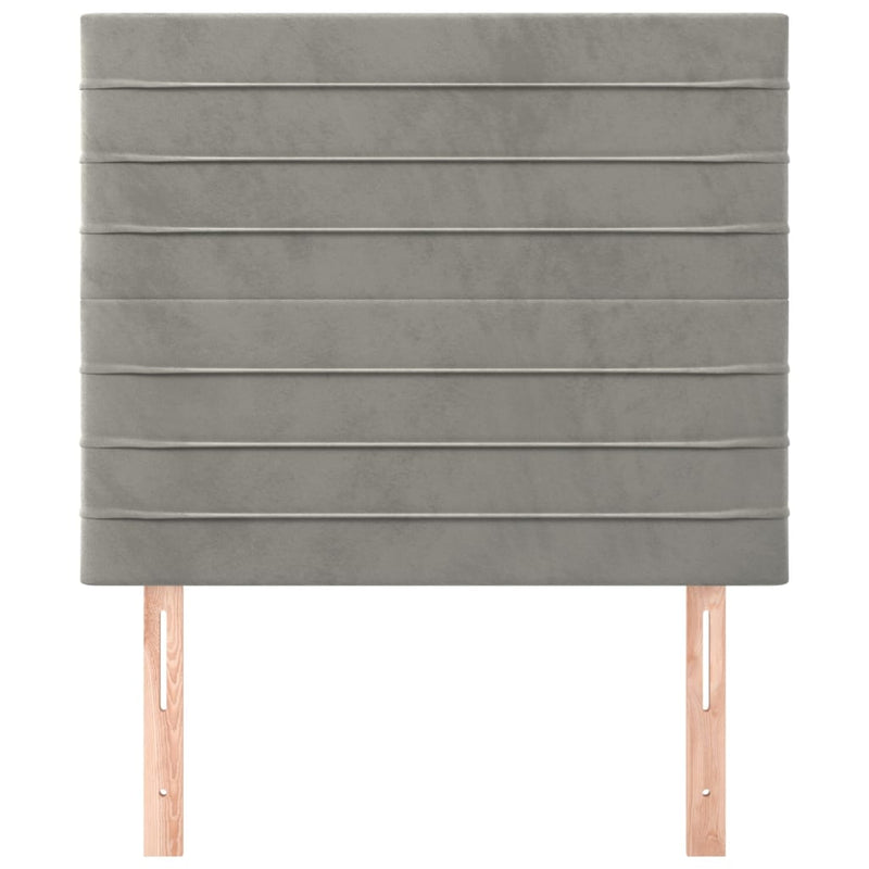 vidaXL 2 db világosszürke bársony fejtámla 100x5x78/88 cm