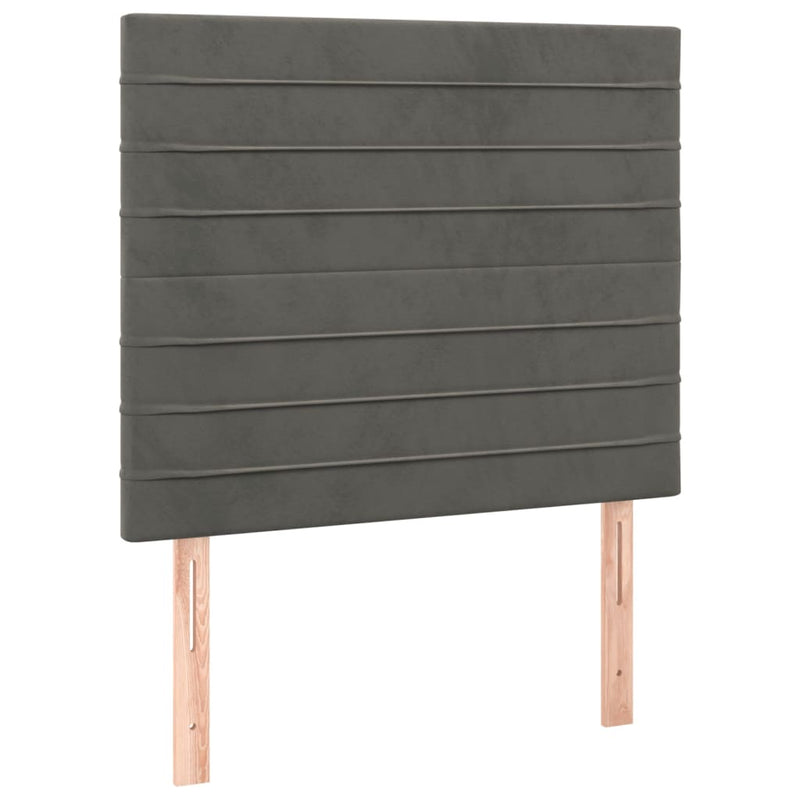 vidaXL 2 db sötétszürke bársony fejtámla 100x5x78/88 cm