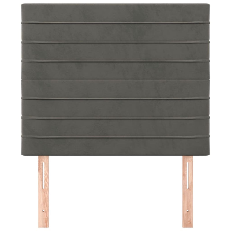 vidaXL 2 db sötétszürke bársony fejtámla 100x5x78/88 cm