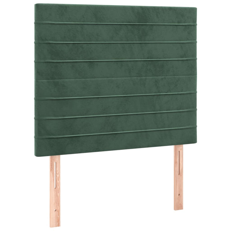 vidaXL sötétzöld bársony fejtámla 100x5x78/88 cm