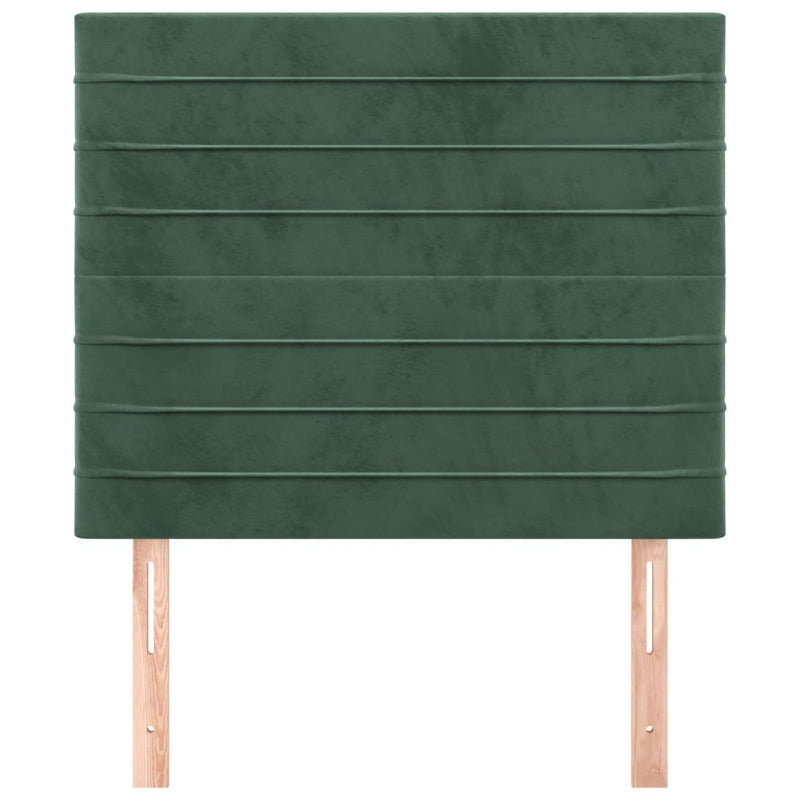 vidaXL sötétzöld bársony fejtámla 100x5x78/88 cm