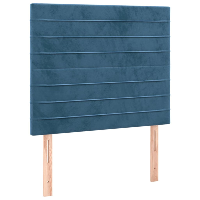 vidaXL sötétkék bársony fejtámla 100x5x78/88 cm