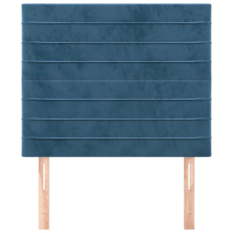 vidaXL sötétkék bársony fejtámla 100x5x78/88 cm