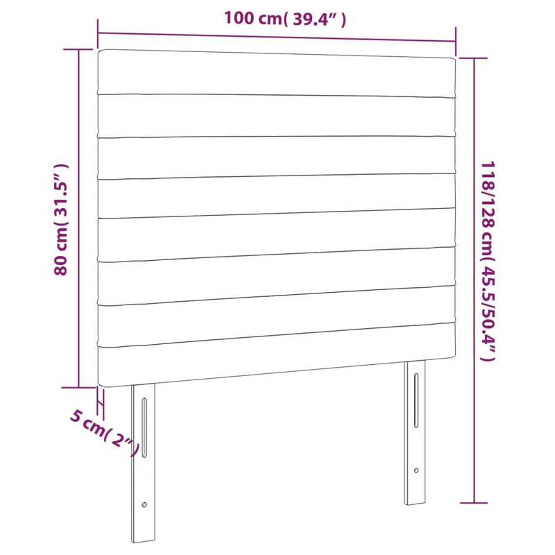 vidaXL sötétkék bársony fejtámla 100x5x78/88 cm
