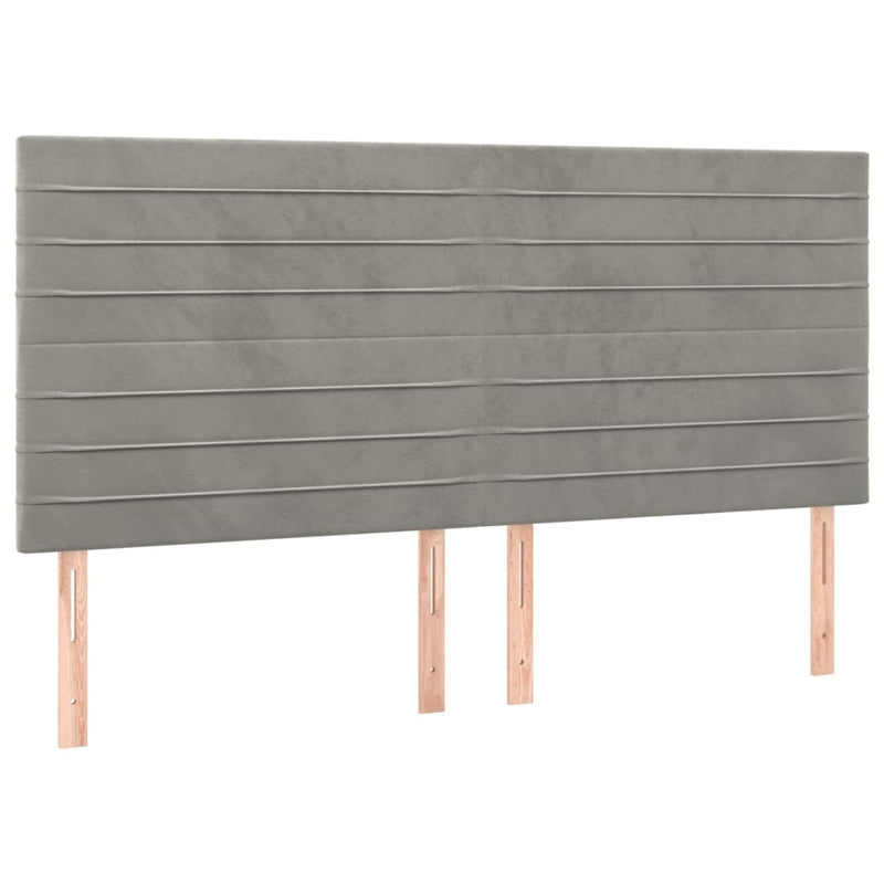 vidaXL 4 db világosszürke bársony fejtámla 100x5x78/88 cm