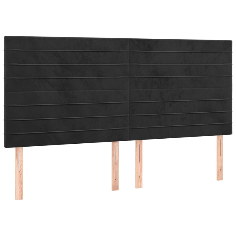 vidaXL 4 db fekete bársony fejtámla 100x5x78/88 cm