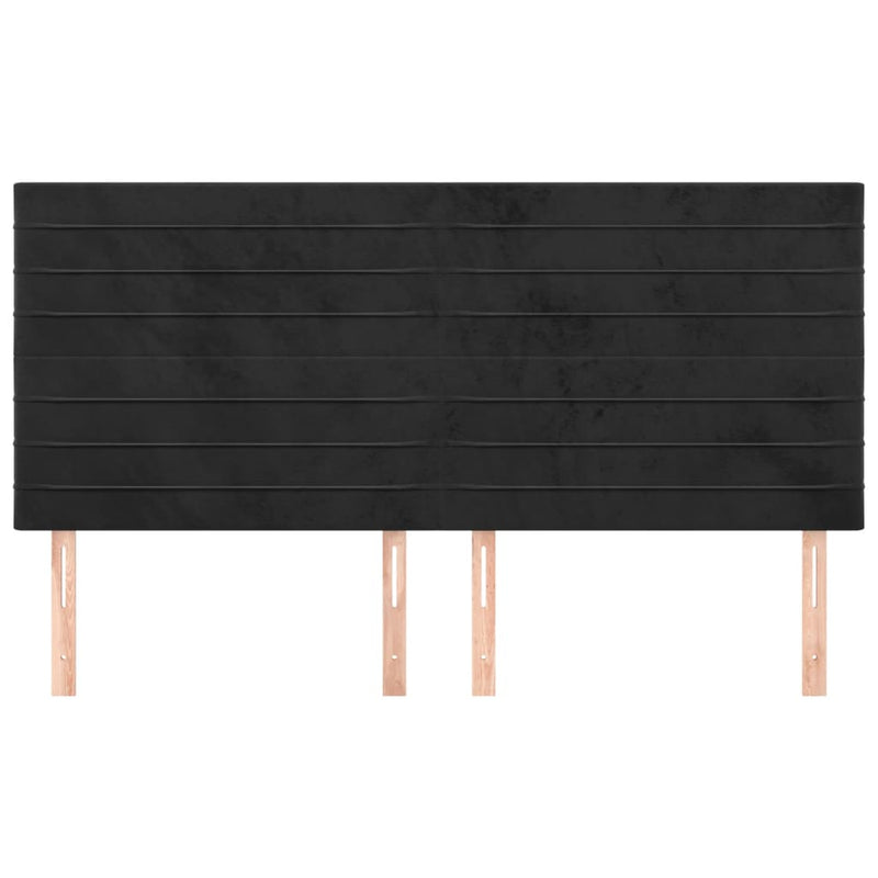 vidaXL 4 db fekete bársony fejtámla 100x5x78/88 cm