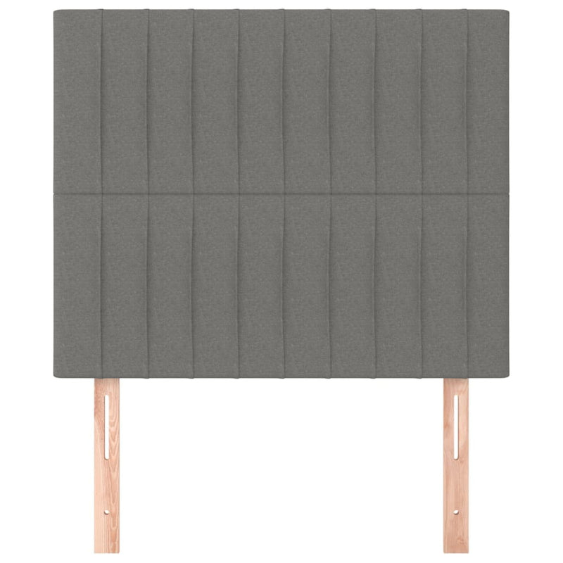 vidaXL 2 db sötétszürke szövet fejtámla 100x5x78/88 cm