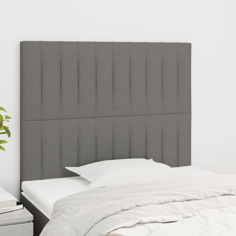 vidaXL 2 db sötétszürke szövet fejtámla 100x5x78/88 cm