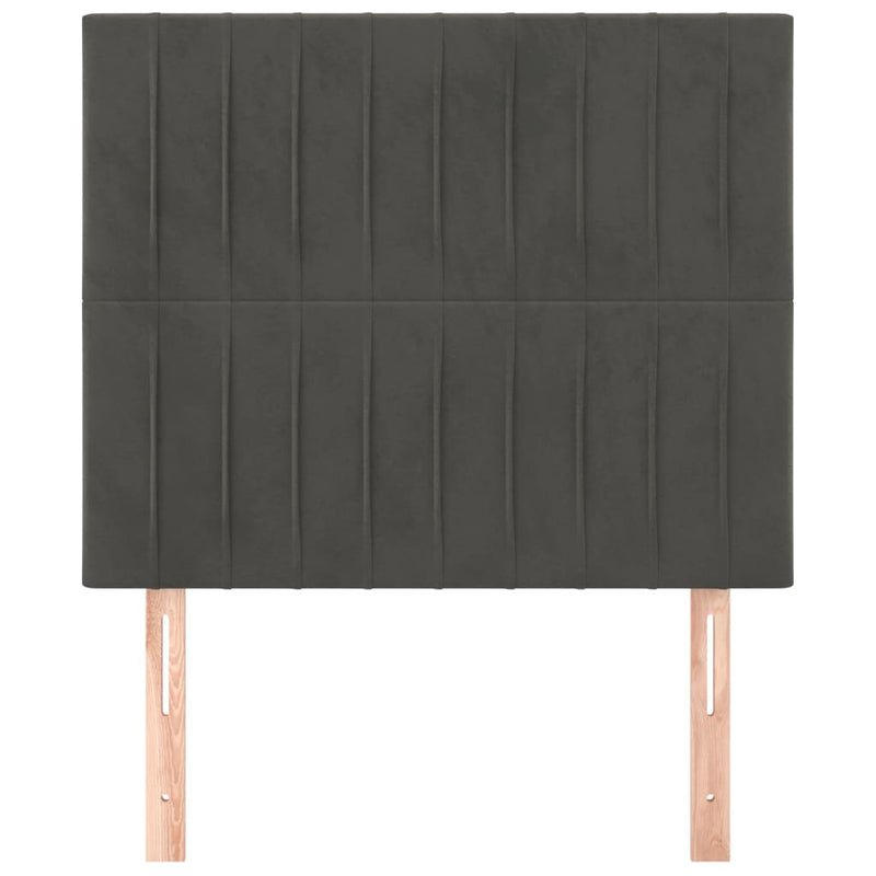 vidaXL 2 db sötétszürke bársony fejtámla 80 x 5 x 78/88 cm