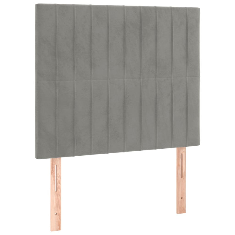 vidaXL 2 db világosszürke bársony fejtámla 100x5x78/88 cm