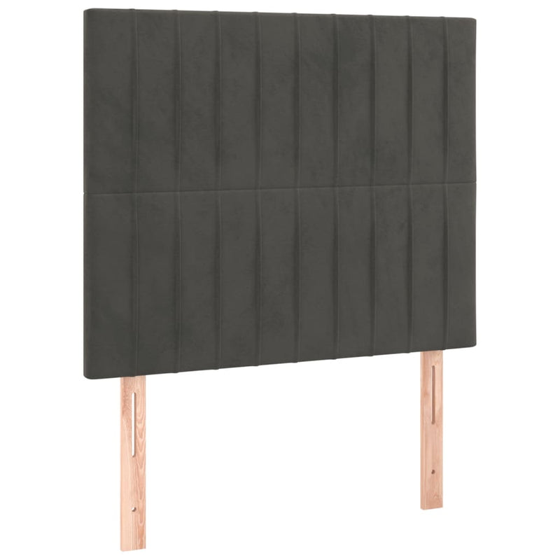 vidaXL 2 db sötétszürke bársony fejtámla 100x5x78/88 cm