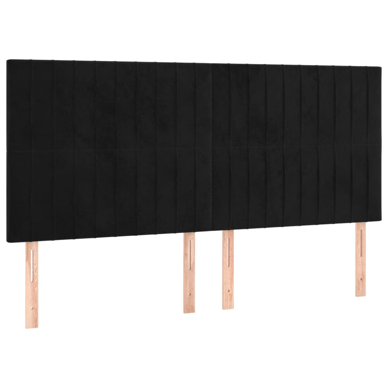 vidaXL 4 db fekete bársony fejtámla 100x5x78/88 cm