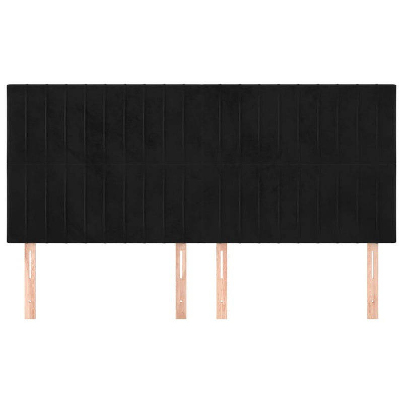vidaXL 4 db fekete bársony fejtámla 100x5x78/88 cm