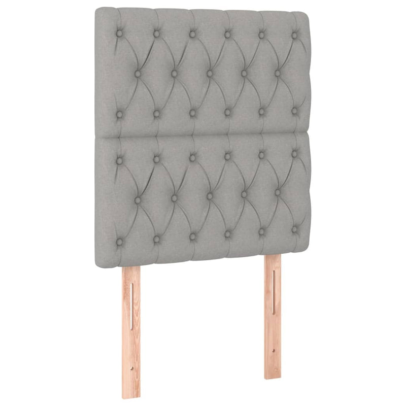 vidaXL 2 db világosszürke szövet fejtámla 80x7x78/88 cm
