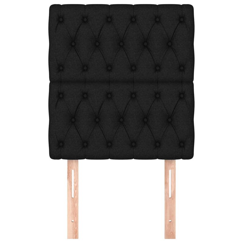 vidaXL 2 db fekete szövet fejtámla 80x7x78/88 cm