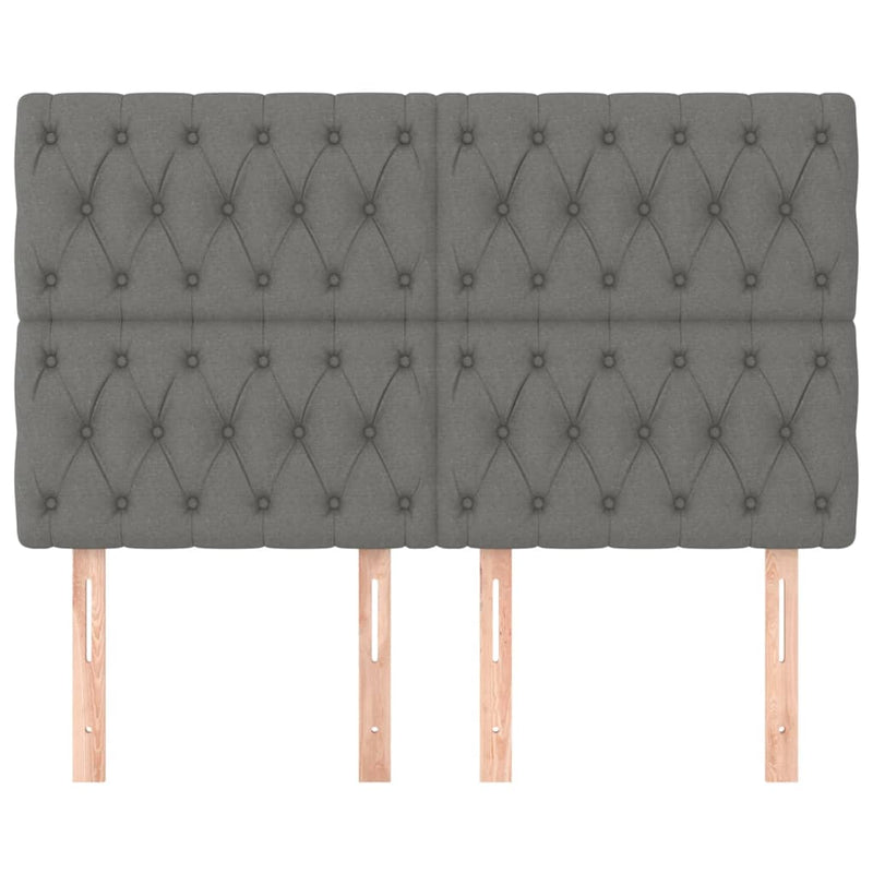vidaXL 4 db sötétszürke szövet fejtámla 72 x 7 x 78/88 cm