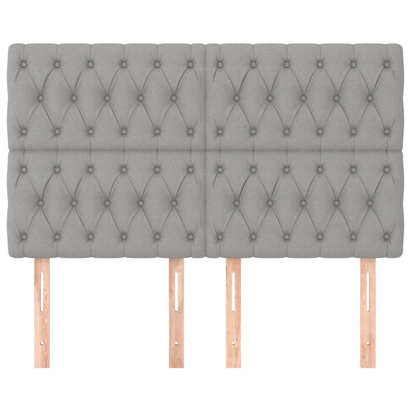 vidaXL 4 db világosszürke szövet fejtámla 80x7x78/88 cm