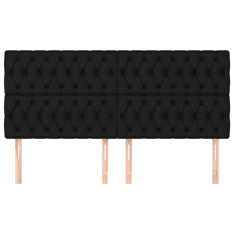 vidaXL 4 db fekete szövet fejtámla 90x7x78/88 cm