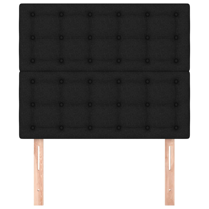 vidaXL 2 db fekete szövet fejtámla 100x5x78/88 cm
