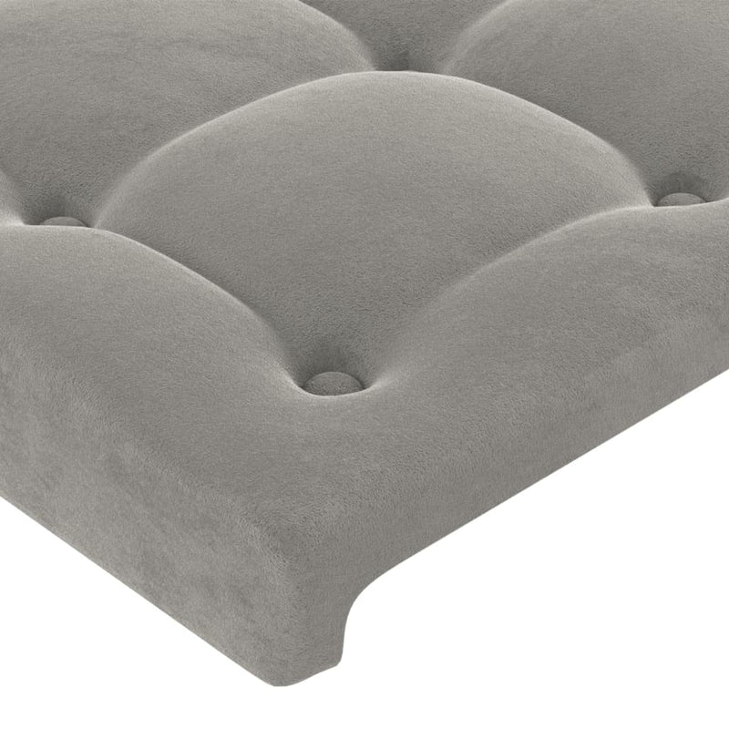 vidaXL 4 db világosszürke bársony fejtámla 100x5x78/88 cm