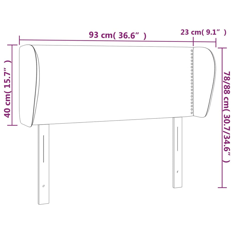vidaXL sötétbarna szövet fejtámla 93x23x78/88 cm
