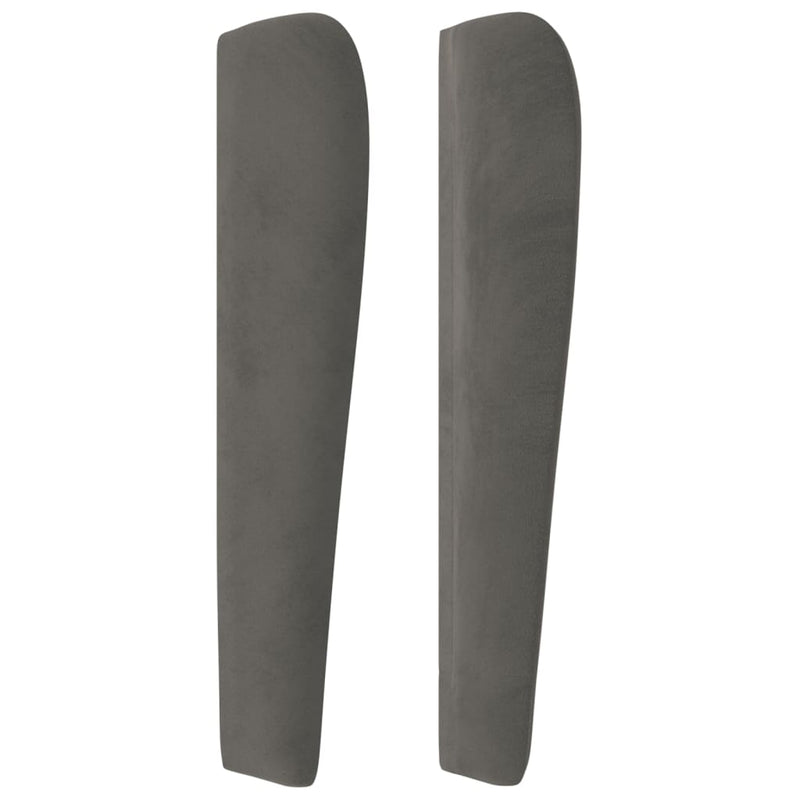 vidaXL sötétszürke bársony fejtámla szárnyakkal 103 x 23 x 118/128 cm