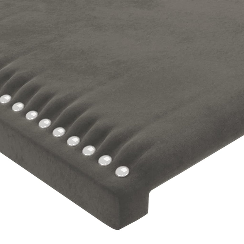 vidaXL sötétszürke bársony fejtámla szárnyakkal 103 x 23 x 118/128 cm