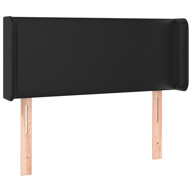 vidaXL fekete műbőr szárnyas fejtámla 103x16x78/88 cm