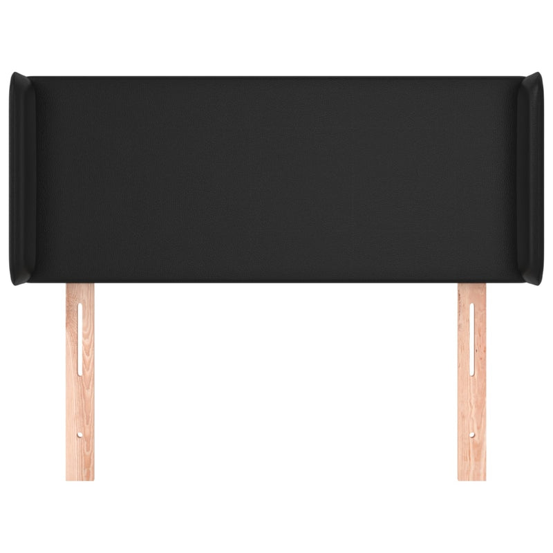 vidaXL fekete műbőr szárnyas fejtámla 103x16x78/88 cm