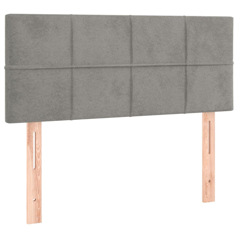 vidaXL világosszürke bársony rugós ágy matraccal 80 x 200 cm