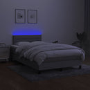 vidaXL világosszürke szövet rugós és LED-es ágy matraccal 120 x 200 cm