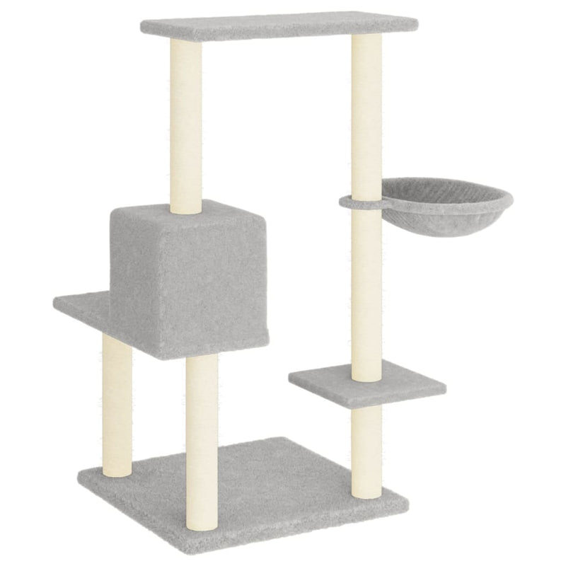 vidaXL világosszürke macskabútor szizál kaparófákkal 95 cm