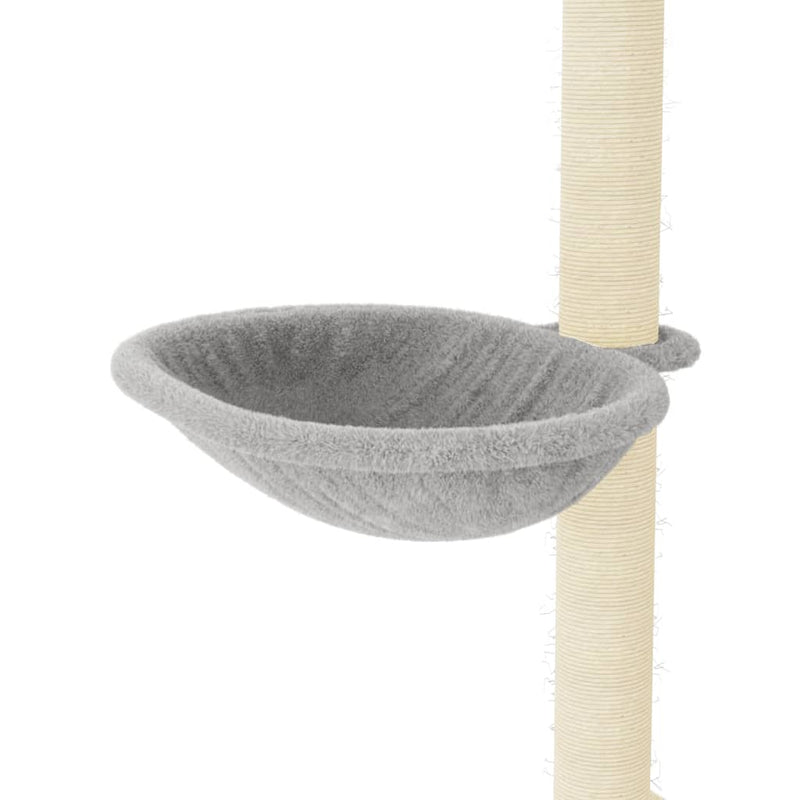 vidaXL világosszürke macskabútor szizál kaparófákkal 95 cm