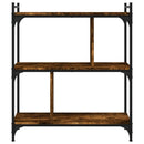 vidaXL 3 szintes füstös tölgy színű fa könyvespolc 76 x 32 x 88 cm