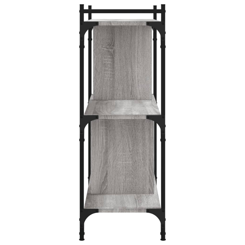 vidaXL 3 szintes szürke sonoma színű fa könyvespolc 76 x 32 x 88 cm