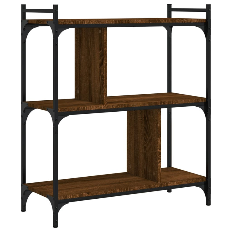vidaXL 3 szintes barna tölgyszínű fa könyvespolc 76 x 32 x 88 cm
