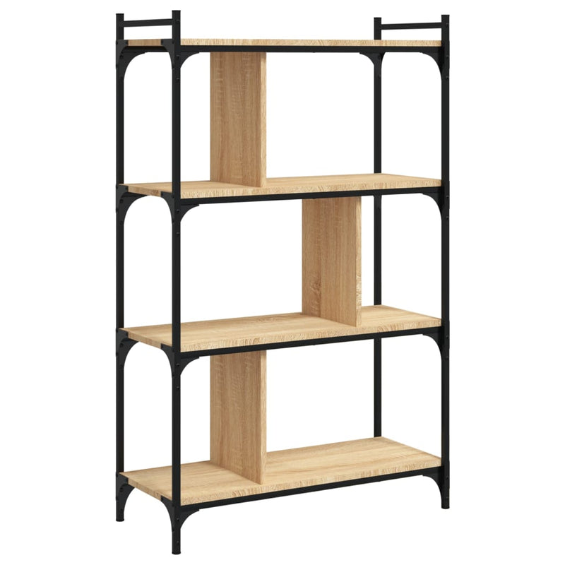 vidaXL 4 szintes sonoma tölgy színű fa könyvespolc 76 x 32 x 123 cm