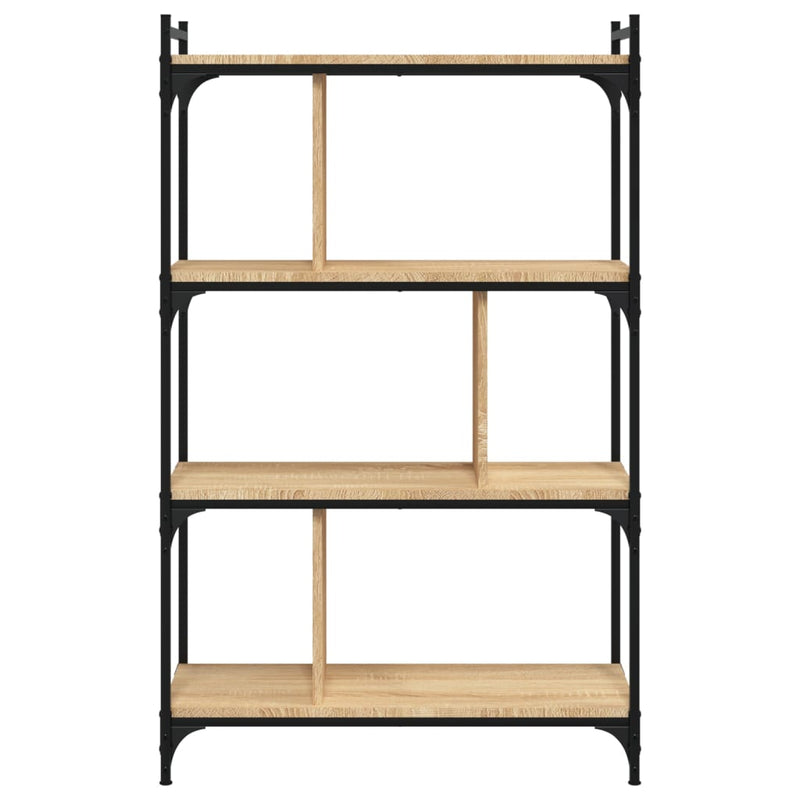 vidaXL 4 szintes sonoma tölgy színű fa könyvespolc 76 x 32 x 123 cm