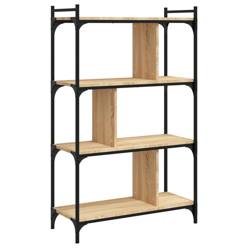 vidaXL 4 szintes sonoma tölgy színű fa könyvespolc 76 x 32 x 123 cm