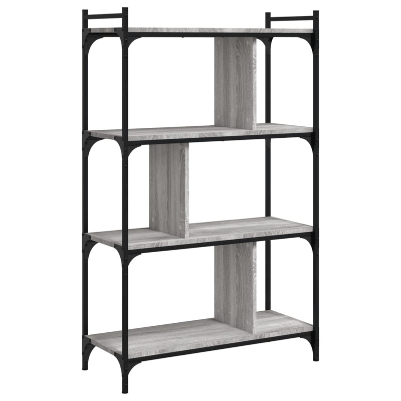 vidaXL 4 szintes szürke sonoma színű fa könyvespolc 76 x 32 x 123 cm