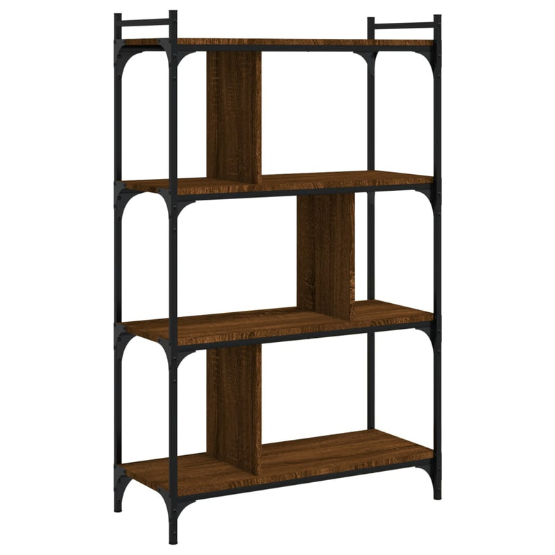 vidaXL 4 szintes barna tölgyszínű fa könyvespolc 76 x 32 x 123 cm