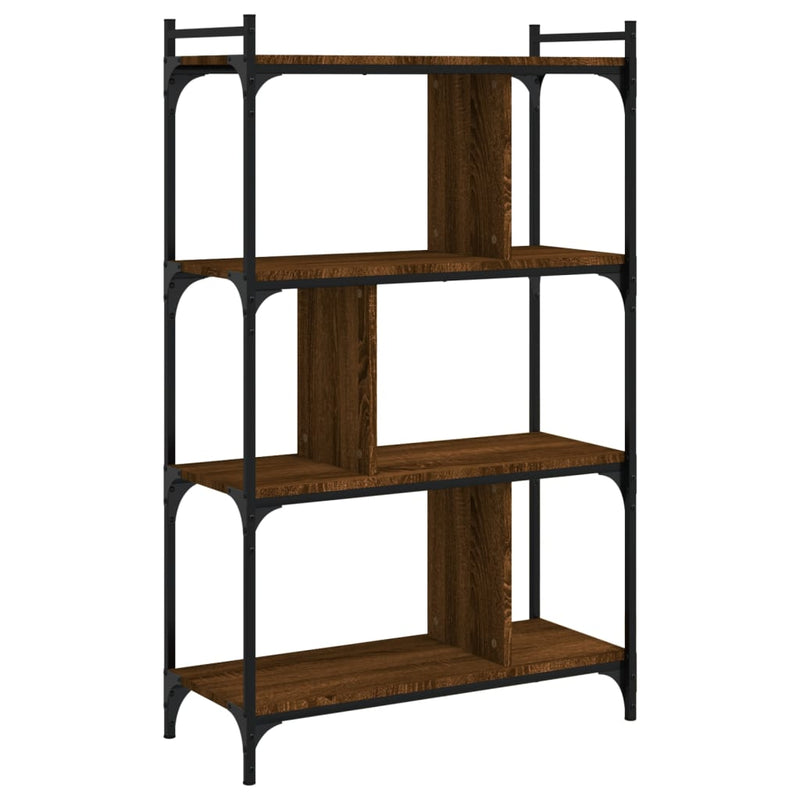 vidaXL 4 szintes barna tölgyszínű fa könyvespolc 76 x 32 x 123 cm