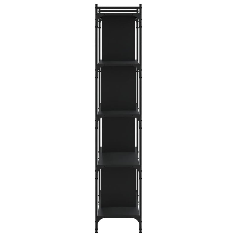 vidaXL 5 szintes fekete szerelt fa könyvespolc 76 x 32 x 158 cm