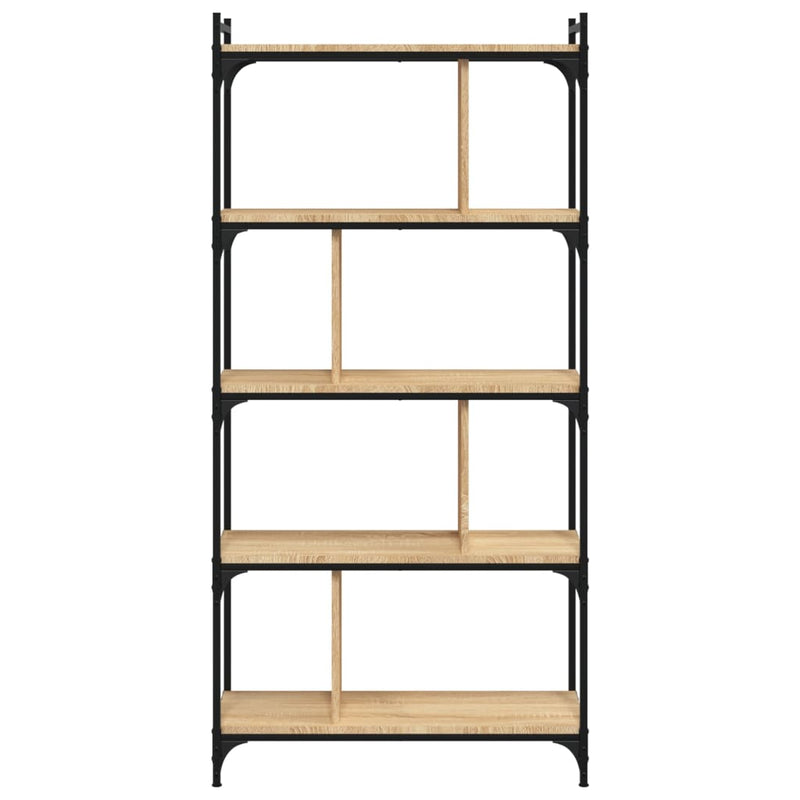 vidaXL 5 szintes sonoma tölgy színű fa könyvespolc 76 x 32 x 158 cm