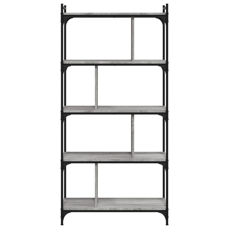vidaXL 5 szintes szürke sonoma színű fa könyvespolc 76 x 32 x 158 cm