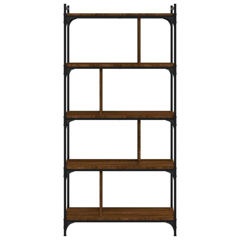 vidaXL 5 szintes barna tölgyszínű fa könyvespolc 76 x 32 x 158 cm
